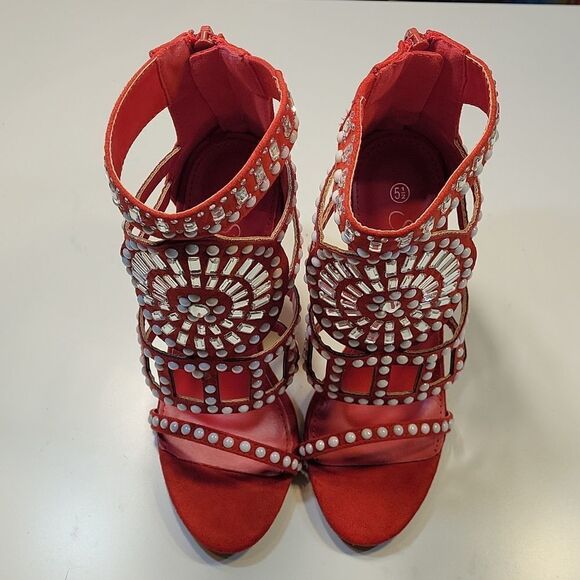 BRAND NEW  MELLY HIGH HEEL STILETTOS GLADIATOR STYLE OPEN TOE SANDAL - Picture 6 of 16